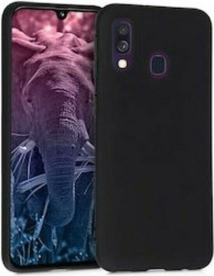 Senso Soft Touch Umschlag Rückseite Silikon Schwarz (Galaxy A40)