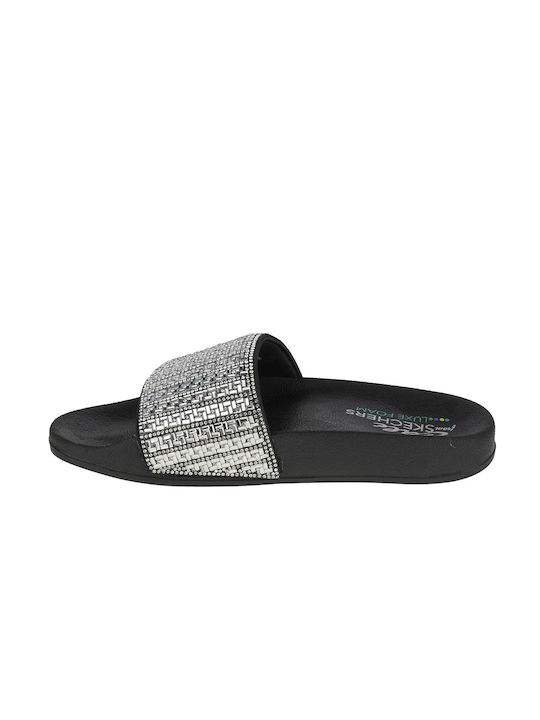 Skechers Pop Ups-New Spark Women's Flat Sandals in Black Color