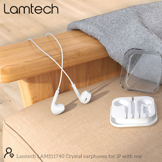 Lamtech LAM111740 Handsfree cu două căști cu mufă Lightning Alb