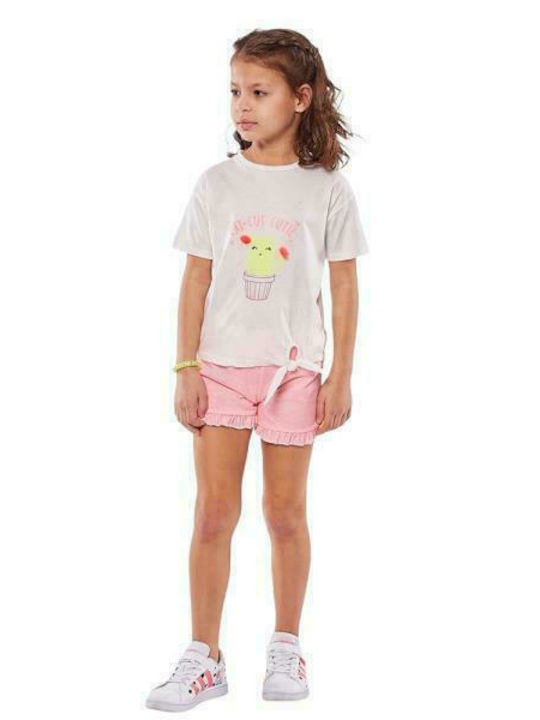 Εβίτα Kinder Set mit Shorts Sommer 2Stück Weiß