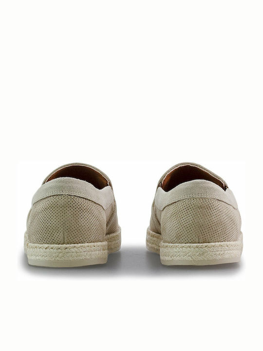 Leder Herren Espadrilles in Beige Farbe
