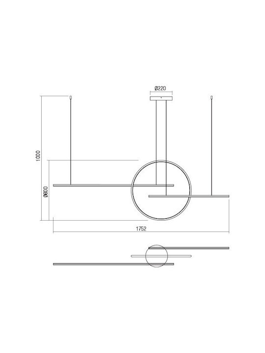 Redo Group Pendant Light LED Rail with Warm White Light White