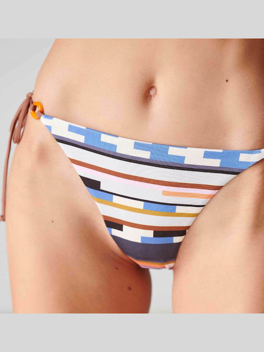 Bikini Slip με Κορδονάκια Ριγέ