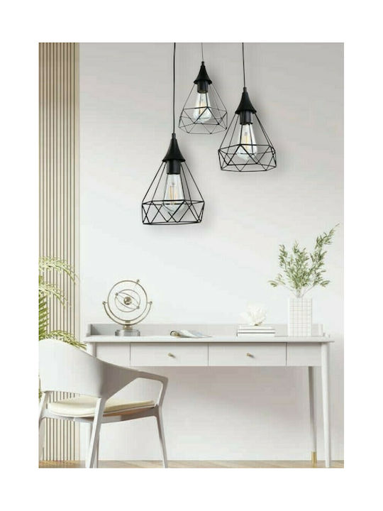 Inlight 4024 Adjustable Pendant Light Black Grid with Socket E27 30x30cm