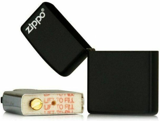 Zippo Classic Logo Windproof Flame Lighter Black Matte