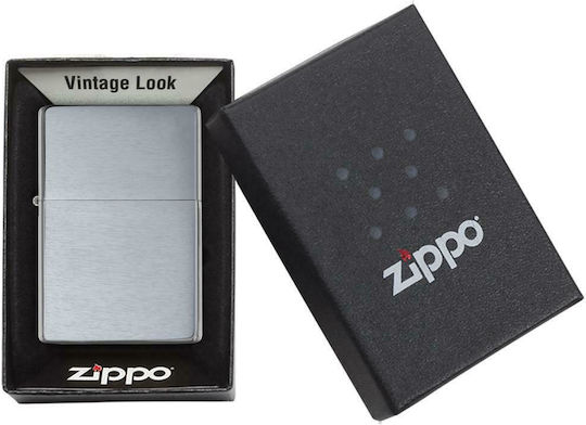 Zippo Vintage Αντιανεμικός Αναπτήρας Φλόγας Chrome Mat