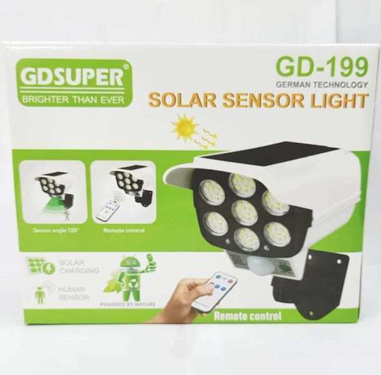 GDLite Solar Dummy Surveillance Bullet Camera with LED Lighting White Camera Shape