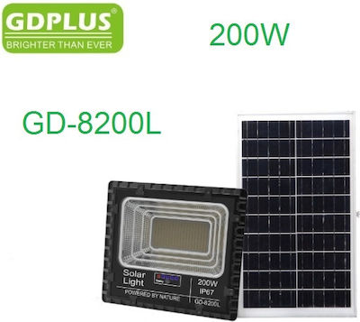 GDPLUS Waterproof Solar LED Floodlight 200W with Remote Control IP67