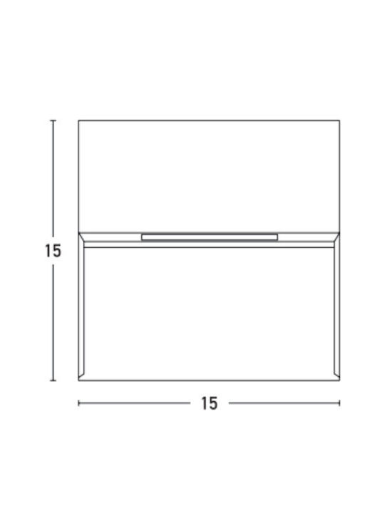 Zambelis Lights Wall-Mounted Outdoor Spot Light LED IP65 6W with Warm White Light 3.7x15x15εκ.