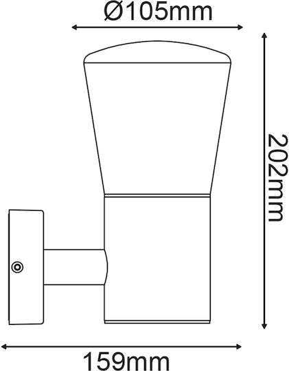 Aca Cyclea Стенно Външно Фенерче E27 IP54