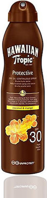 Hawaiian Tropic Dry Oil Continuous Αντηλιακή Λοσιόν Σώματος SPF30 σε Spray 180ml