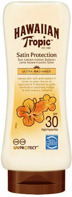 Hawaiian Tropic Satin Protection Ultra Radiance Sun Lotion Waterproof Sunscreen Lotion for the Body SPF30 180ml