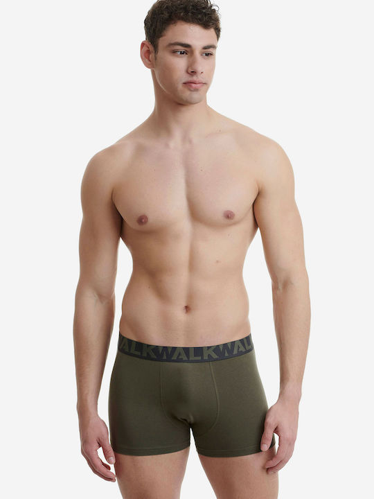 Walk Herren Boxershorts Black / Khaki 2Packung