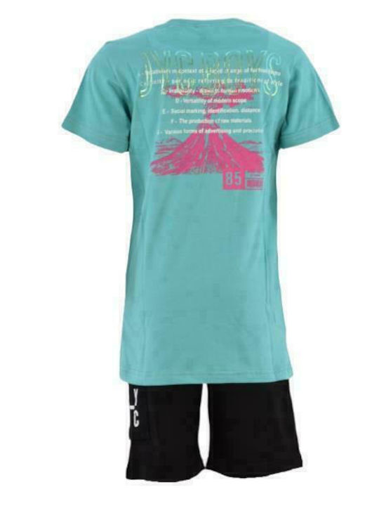 Joyce Kids Set with Shorts Summer 2pcs Turquoise