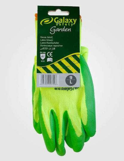 Galaxy Safety Solutions Gloves for Work Garden Green Latex 1pcs