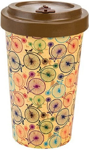 Woodway Bicycles Mug Bamboo with Lid Multicolored 500ml
