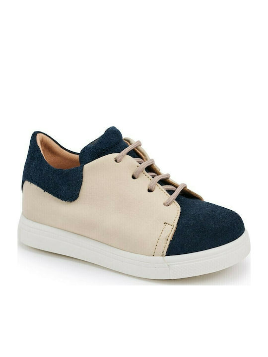 Gorgino White-Blue Baptism Leather Sneakers