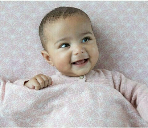 Little Dutch Hooded Baby Bath Towel Lilly Leaves Pink