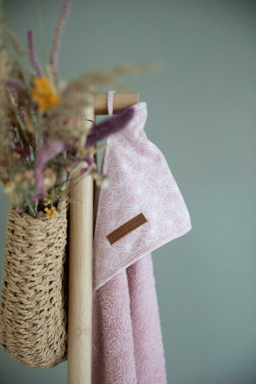 Little Dutch Hooded Baby Bath Towel Lilly Leaves Pink