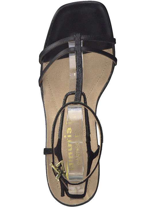 Din piele Sandale Negre