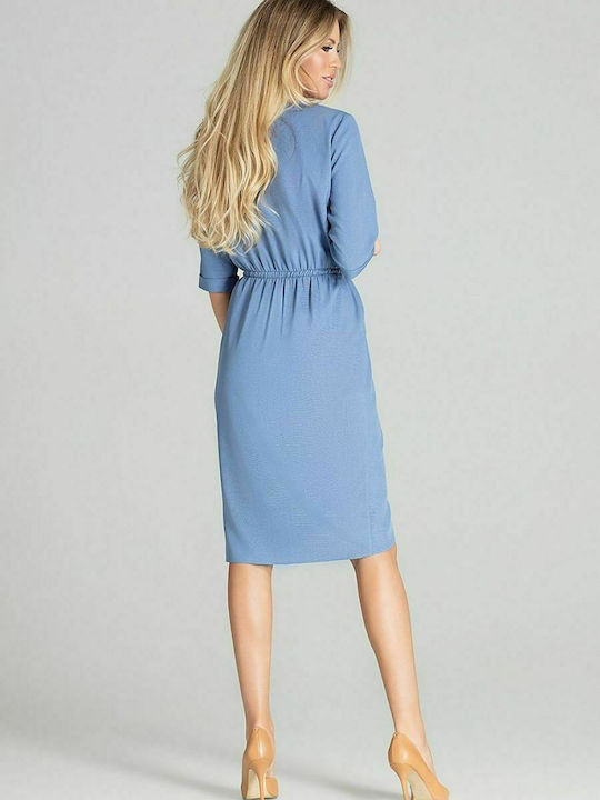 Figl Midi Kleid Hellblau