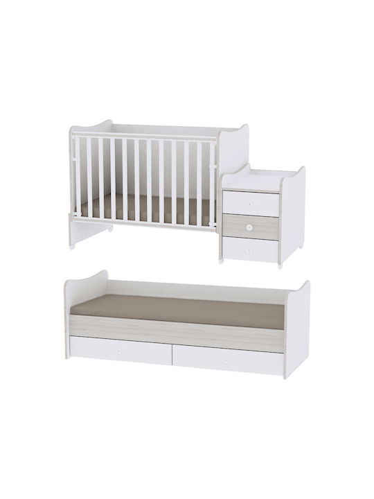 Lorelli Πολυμορφική Κούνια Maxi Plus White/ArtWood με Στρώμα & Συρτάρι