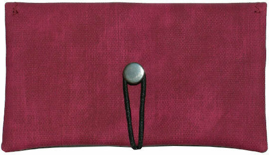 Simona Lederne Tabaktasche in Rot mit Schnur 16x10cm