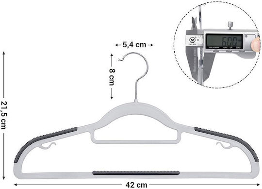 Songmics Umeraș pentru Haine Gri CRP20G30 30buc
