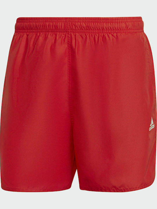 Solid Men's Swimwear Shorts Red