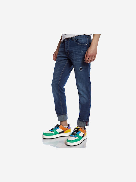 Herren Jeanshosen Elastisches Slim Fit Blau