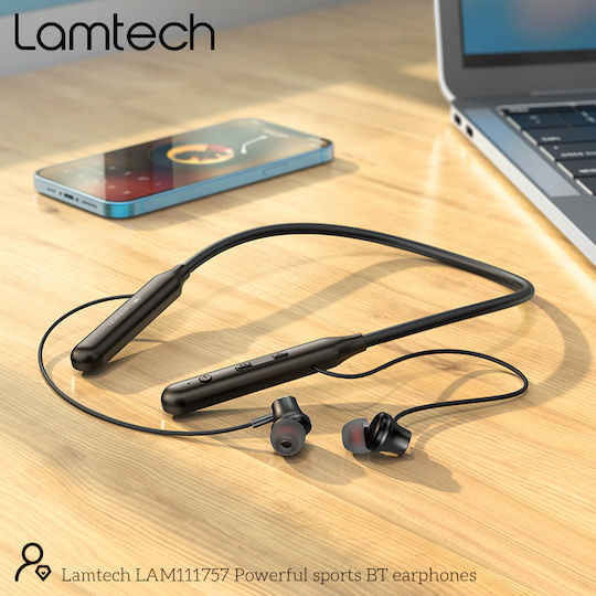 Lamtech LAM111757 In-ear Bluetooth Handsfree Ακουστικά με Αντοχή στον Ιδρώτα Μαύρα