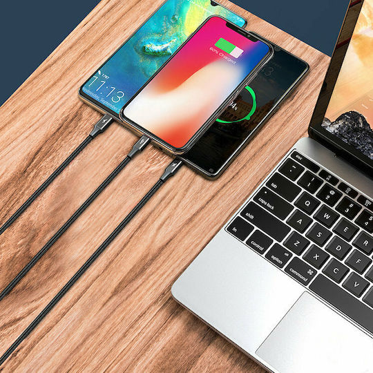 Baseus Rapid Series 3-in-1 Braided USB to Lightning / Type-C / micro USB 1.2m 3.5A Cable (CAJS000001)