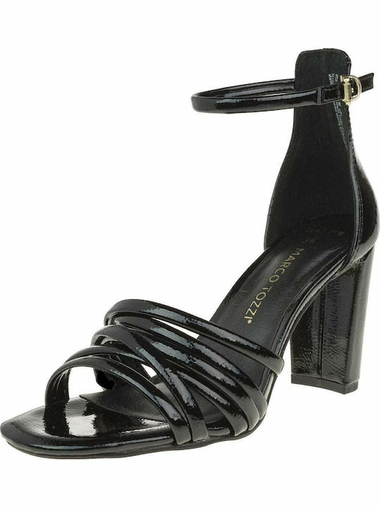 Sandalen aus Lackleder Schwarz