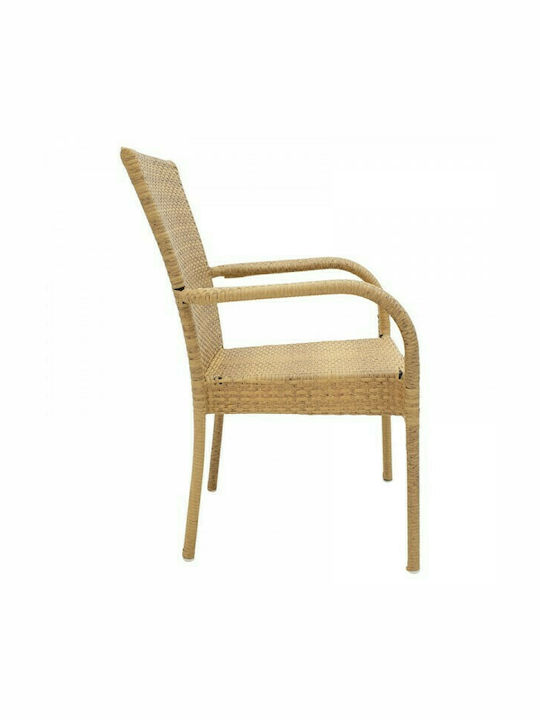 Πολυθρόνα Εξωτερικού Χώρου Rattan Laura Φυσικό 58x58x90εκ.