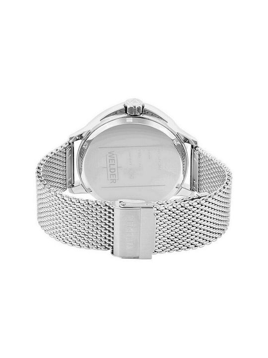 Welder Watch Chronograph Battery with Silver Metal Bracelet