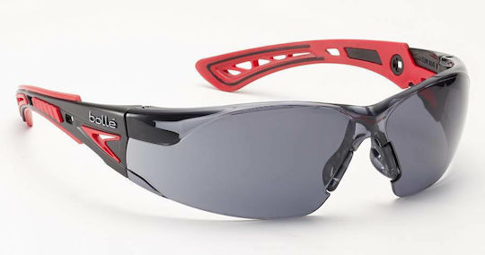 Bolle Rush+ Γυαλιά Εργασίας για Προστασία με Γκρι Φακούς Φιμέ