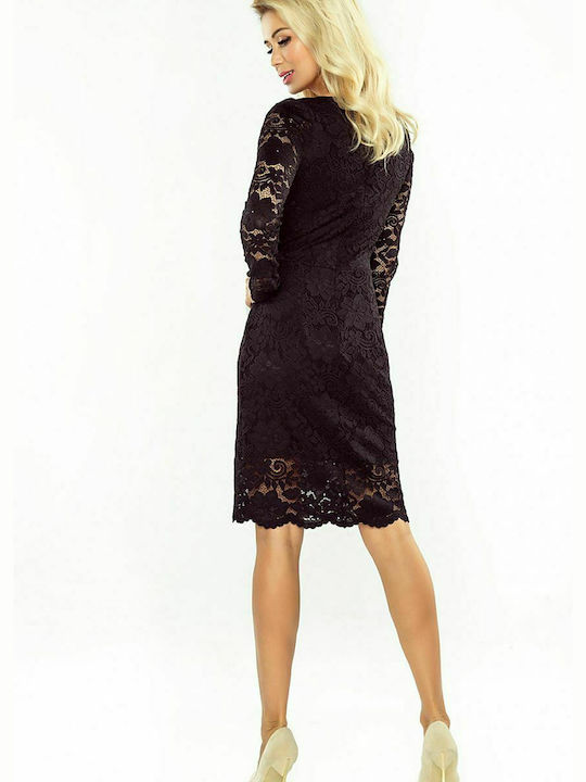 Numoco Mini Evening Dress with Lace Black