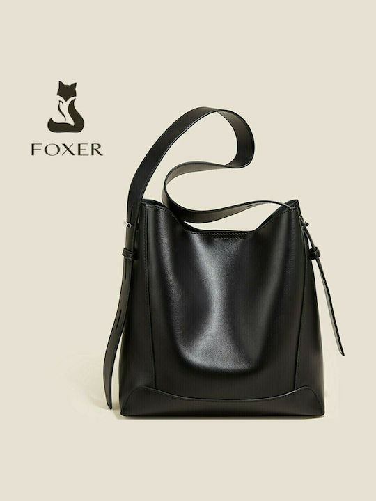 Leather Women's Bag Shopper Shoulder Black