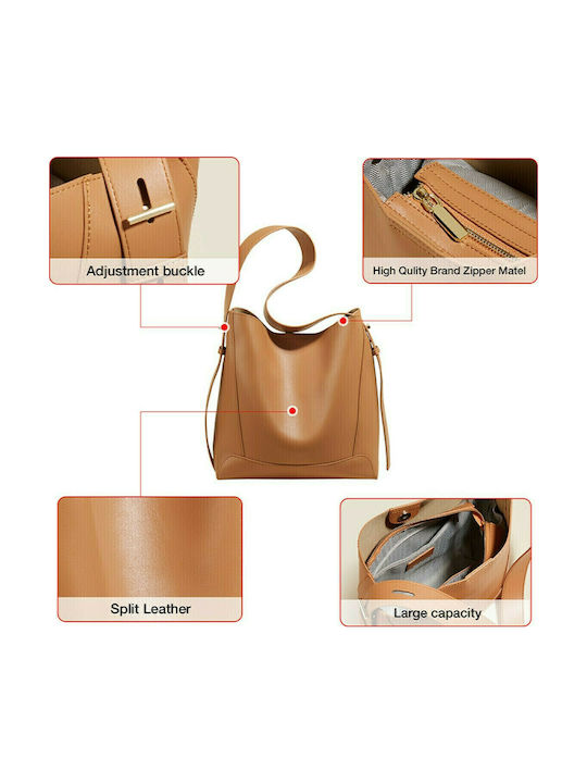 Leather Women's Bag Shopper Shoulder Black