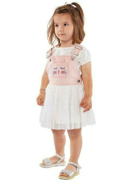 Εβίτα Kids Set with Skirt Summer 2pcs Pink