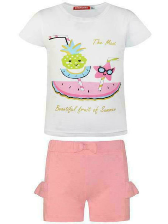 Energiers Kids Set with Shorts Summer 2pcs White