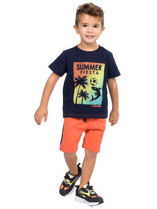 Energiers Kids Set with Shorts Summer 2pcs Navy Blue