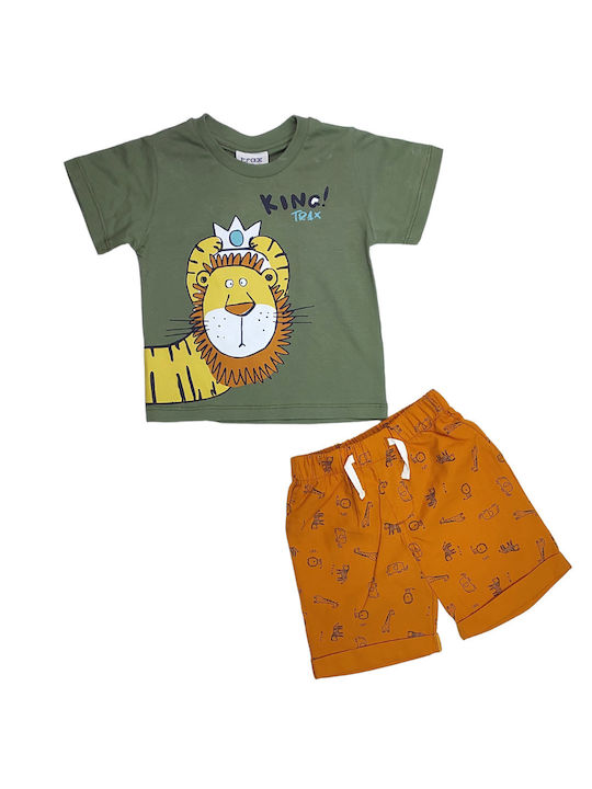 Trax Kinder Set mit Shorts Sommer 2Stück Khaki