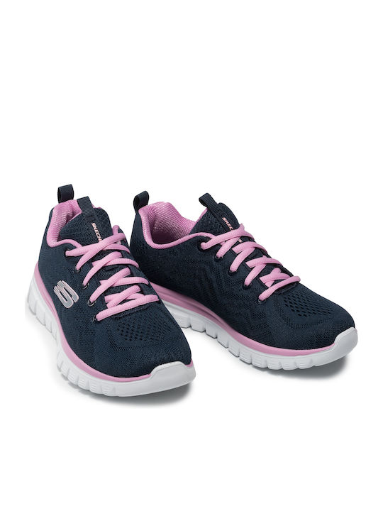 Skechers Engineered Mesh Lace-up Sport Shoes Running Blue