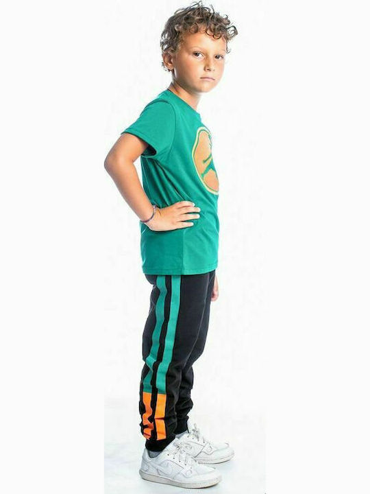 Kids Sweatpants Set Green 2pcs Slum Dunk