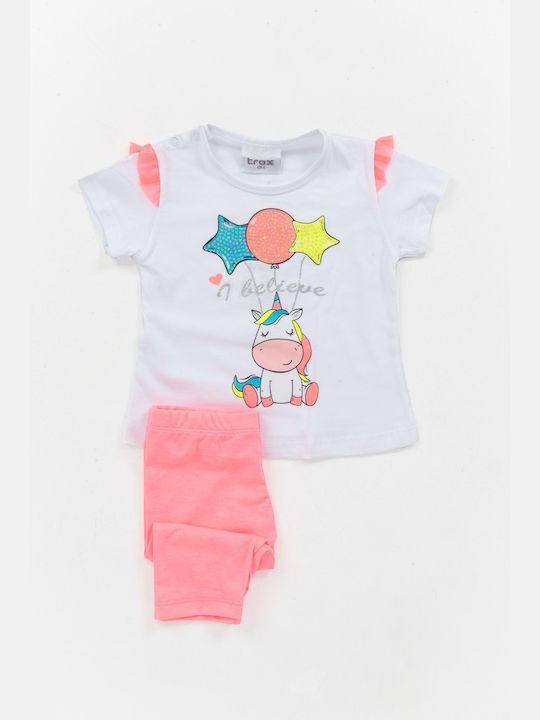 Trax Kinder Set mit Leggings Sommer 2Stück Weiß