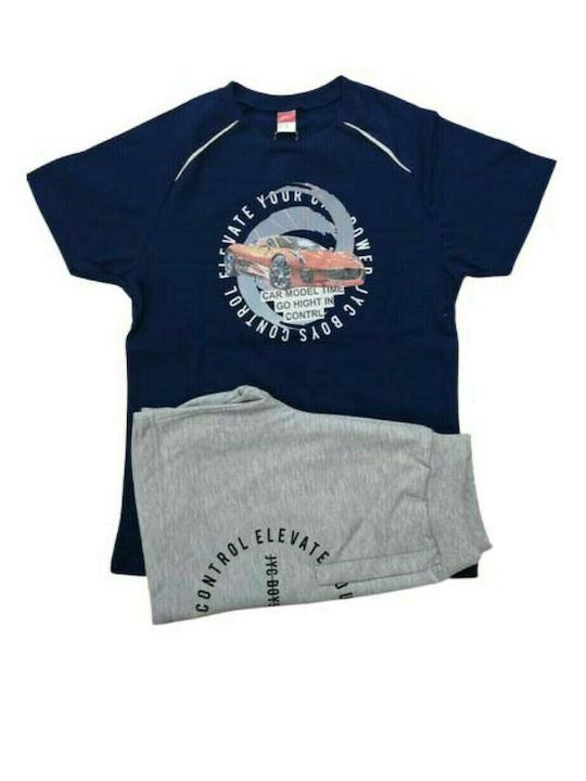 Joyce Kids Set with Shorts Summer 2pcs Navy Blue