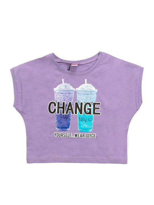 Kids' Set with Shorts Summer 2pcs Purple Change