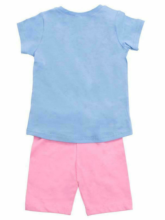 Joyce Kids Clothing Set with Shorts Blue-Pink Motor 2 Pieces