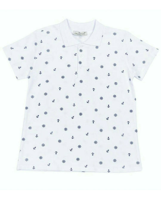 Hashtag Kids' Polo Short Sleeve White